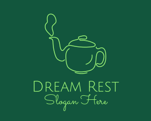 Green Teapot Tea Kettle logo design