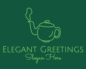 Green Teapot Tea Kettle logo design