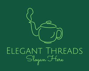 Green Teapot Tea Kettle logo design