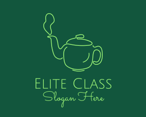 Green Teapot Tea Kettle logo design