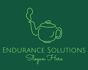 Green Teapot Tea Kettle logo design