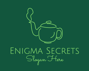 Green Teapot Tea Kettle logo design