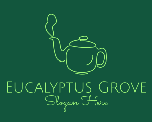 Green Teapot Tea Kettle logo design