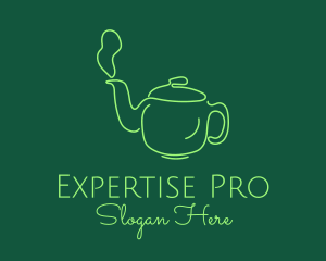 Green Teapot Tea Kettle logo design