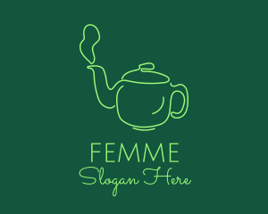 Green Teapot Tea Kettle logo design