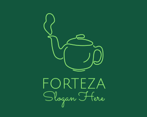 Green Teapot Tea Kettle logo design