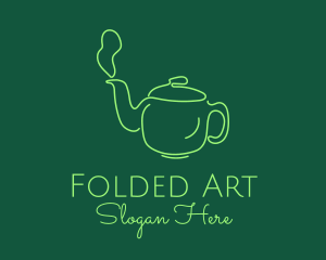 Green Teapot Tea Kettle logo design