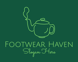 Green Teapot Tea Kettle logo design