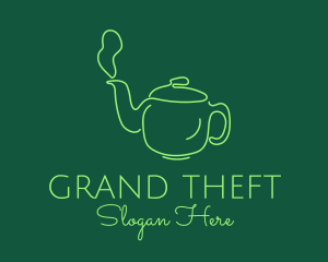 Kitchen - Green Teapot Tea Kettle logo design