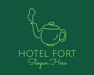 Green Teapot Tea Kettle logo design