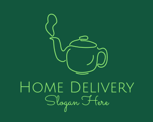 Green Teapot Tea Kettle logo design