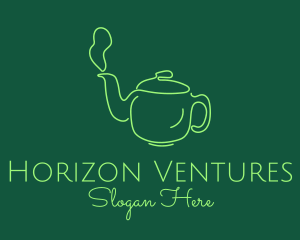 Green Teapot Tea Kettle logo design