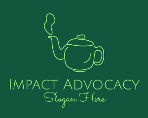 Green Teapot Tea Kettle logo design