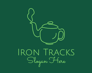 Green Teapot Tea Kettle logo design