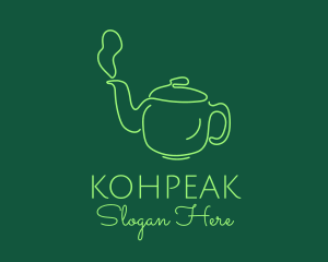 Green Teapot Tea Kettle logo design