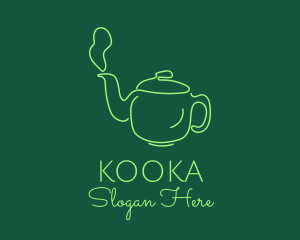 Green Teapot Tea Kettle logo design