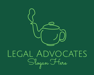 Green Teapot Tea Kettle logo design