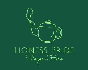 Green Teapot Tea Kettle logo design