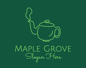 Green Teapot Tea Kettle logo design