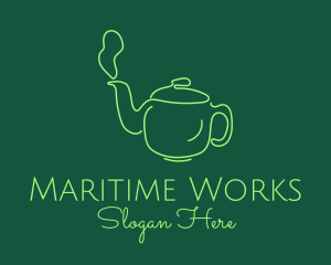 Green Teapot Tea Kettle logo design