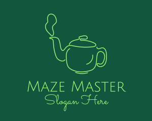 Green Teapot Tea Kettle logo design