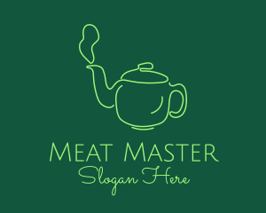 Green Teapot Tea Kettle logo design