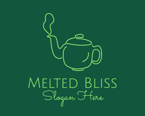 Green Teapot Tea Kettle logo design