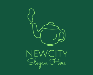 Green Teapot Tea Kettle logo design