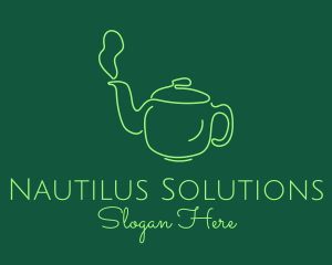 Green Teapot Tea Kettle logo design