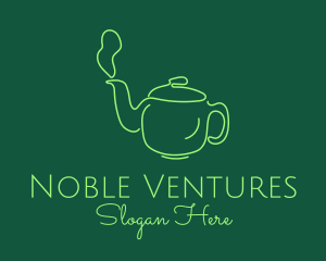 Green Teapot Tea Kettle logo design