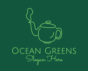 Green Teapot Tea Kettle logo design