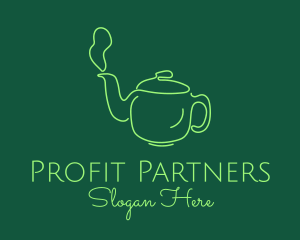 Green Teapot Tea Kettle logo design