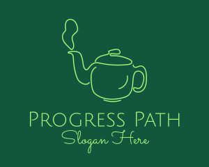 Green Teapot Tea Kettle logo design