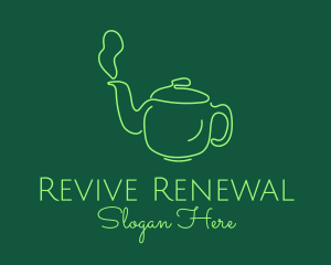 Green Teapot Tea Kettle logo design