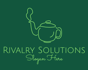 Green Teapot Tea Kettle logo design