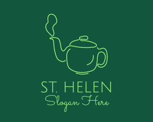 Green Teapot Tea Kettle logo design