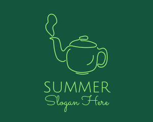 Green Teapot Tea Kettle logo design