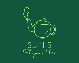 Green Teapot Tea Kettle logo design