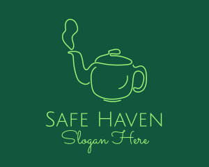 Green Teapot Tea Kettle logo design