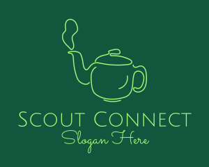 Green Teapot Tea Kettle logo design