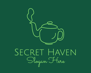 Green Teapot Tea Kettle logo design