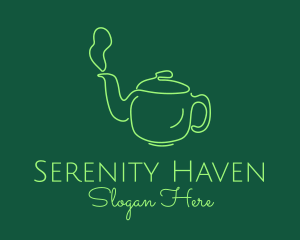 Relaxing - Green Teapot Tea Kettle logo design