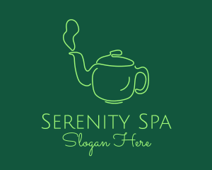 Relaxing - Green Teapot Tea Kettle logo design