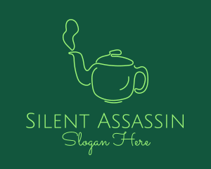 Green Teapot Tea Kettle logo design