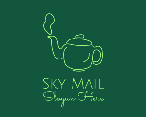 Green Teapot Tea Kettle logo design