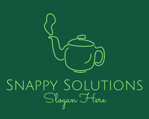 Green Teapot Tea Kettle logo design