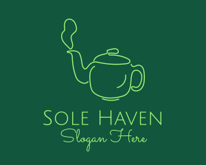 Green Teapot Tea Kettle logo design