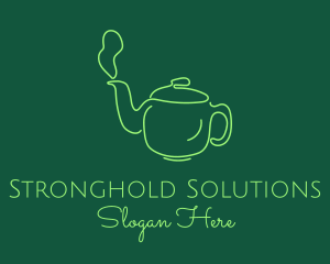 Green Teapot Tea Kettle logo design