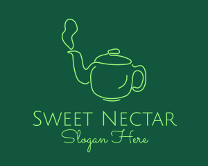 Green Teapot Tea Kettle logo design