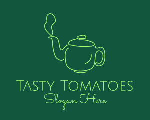 Green Teapot Tea Kettle logo design